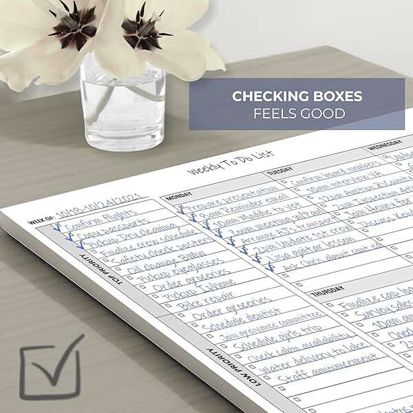 Life Charge Weekly Planner Notepad for Work & Home, Weekly To Do List Pad with Daily Checklist, Priority & Notes, 60 Pages, 8.5 x 11 Letter, Landscape - Image 3