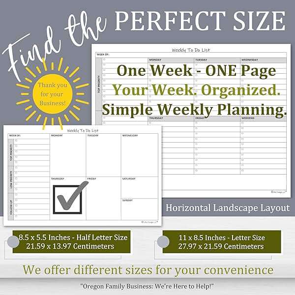 Life Charge Weekly Planner Notepad for Work & Home, Weekly To Do List Pad with Daily Checklist, Priority & Notes, 60 Pages, 8.5 x 11 Letter, Landscape - Image 4