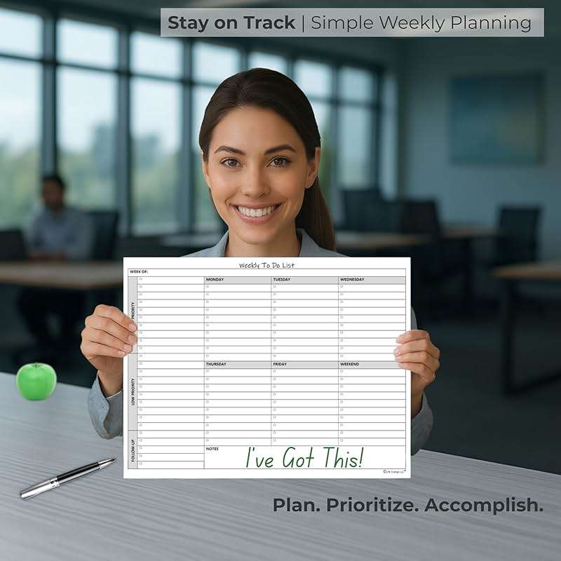 Life Charge Weekly Planner Notepad for Work & Home, Weekly To Do List Pad with Daily Checklist, Priority & Notes, 60 Pages, 8.5 x 11 Letter, Landscape - Image 5