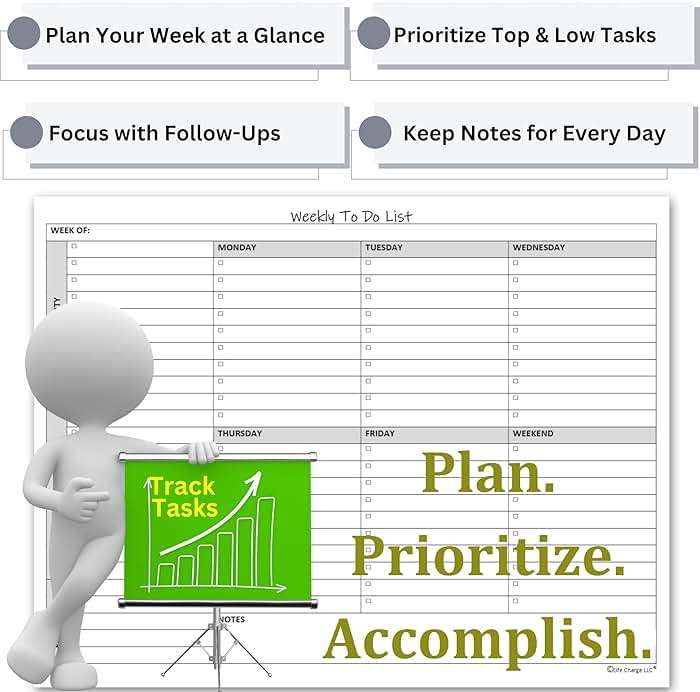 Life Charge Weekly Planner Notepad for Work & Home, Weekly To Do List Pad with Daily Checklist, Priority & Notes, 60 Pages, 8.5 x 11 Letter, Landscape - Image 8