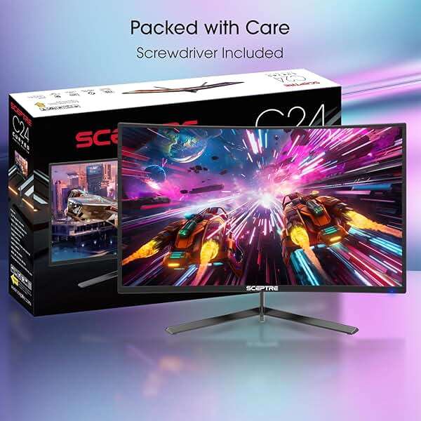 Sceptre 24-inch Curved Gaming Monitor 1080p up to 180Hz DisplayPort HDMI 99% sRGB, AMD FreeSync Build-in Speakers Machine Black (C248B-FWT168) - Image 3