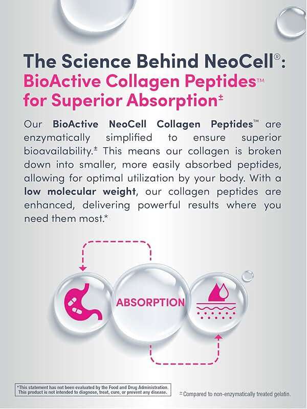 NeoCell Collagen Peptides Pills | 270 Caplets | with Vitamin C and Biotin | Grass Fed Bovine | Hair, Skin, & Nails | for Women and Men - Image 6