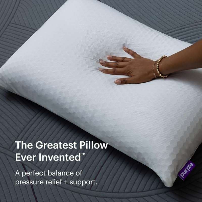 Purple Harmony Pillow - Tall Loft, King Size - Cooling Gel Neck and Side Sleeper Pillow, Weightless Medium Feel, GelFlex Grid and Talalay Latex Foam for Pressure-Relieving Support - Image 4