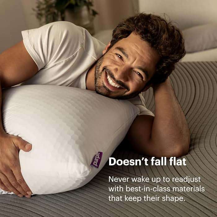 Purple Harmony Pillow - Tall Loft, King Size - Cooling Gel Neck and Side Sleeper Pillow, Weightless Medium Feel, GelFlex Grid and Talalay Latex Foam for Pressure-Relieving Support - Image 6