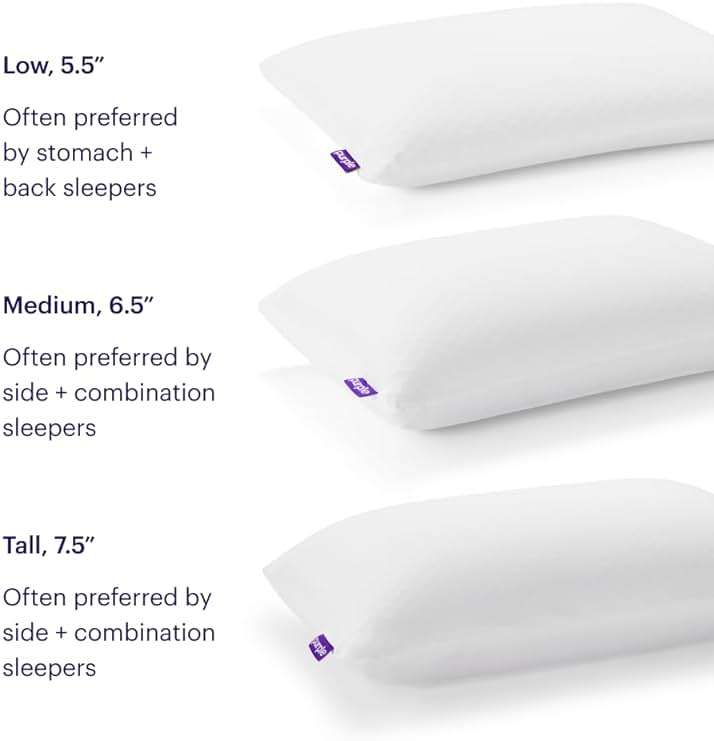 Purple Harmony Pillow - Tall Loft, King Size - Cooling Gel Neck and Side Sleeper Pillow, Weightless Medium Feel, GelFlex Grid and Talalay Latex Foam for Pressure-Relieving Support - Image 8