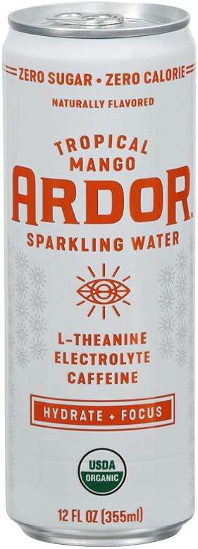 Ardor, Water Sparkling Tropical Mango Organic, 12 Fl Oz - Image 1