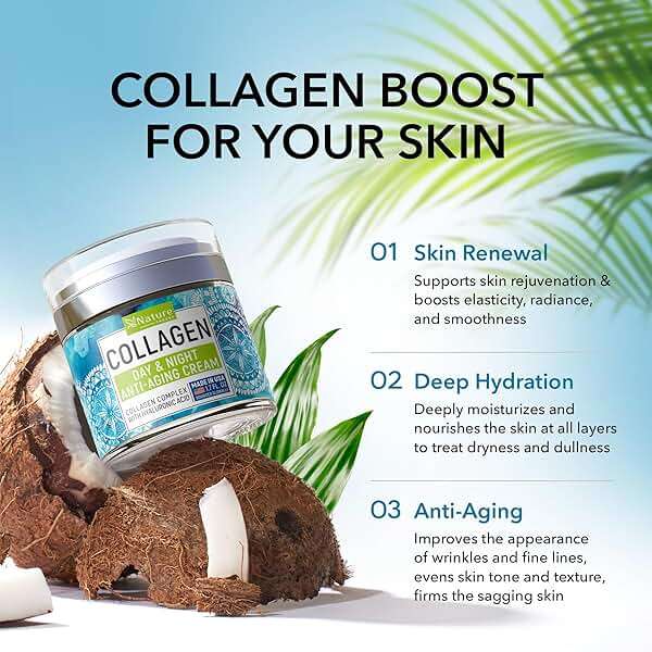 Collagen Cream for Face with Retinol - Anti Aging & Wrinkle Face Moisturizer - Day-Night Facial Moisturizer for Skin Firming & Tightening - Hyaluronic Acid & Vitamin E Care for Women & Men - 1.7oz - Image 4
