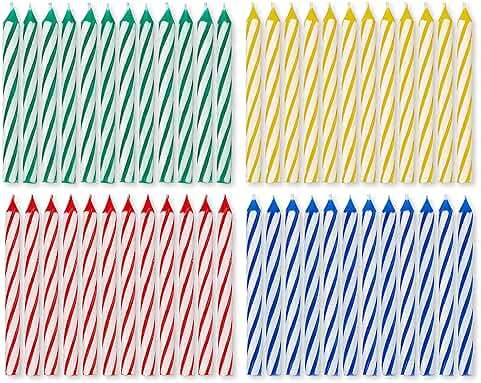 American Greetings Birthday Candles, Small Multicolored Spiral (48-Count) - Image 1