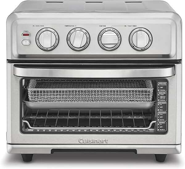 Cuisinart Air Fryer Toaster Oven, 1800W, 8-in-1 with Air Fry, Convection, Broil & Warm, 0.6 Cubic Feet, 60-Minute Timer, TOA-70NAS, Stainless Steel - Image 1