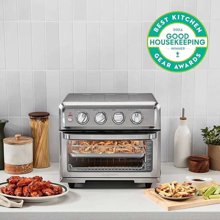 Cuisinart Air Fryer Toaster Oven, 1800W, 8-in-1 with Air Fry, Convection, Broil & Warm, 0.6 Cubic Feet, 60-Minute Timer, TOA-70NAS, Stainless Steel - Image 3