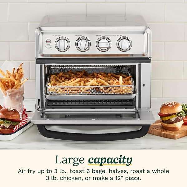 Cuisinart Air Fryer Toaster Oven, 1800W, 8-in-1 with Air Fry, Convection, Broil & Warm, 0.6 Cubic Feet, 60-Minute Timer, TOA-70NAS, Stainless Steel - Image 4