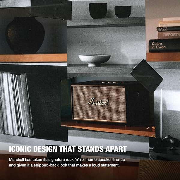 Marshall Stanmore III Bluetooth Home Speaker - Loud Stereo Sound with Bass and Treble Controls | Plug-in Powered | Record Player Compatible | RCA and 3.5mm Aux Inputs - Black - Image 3
