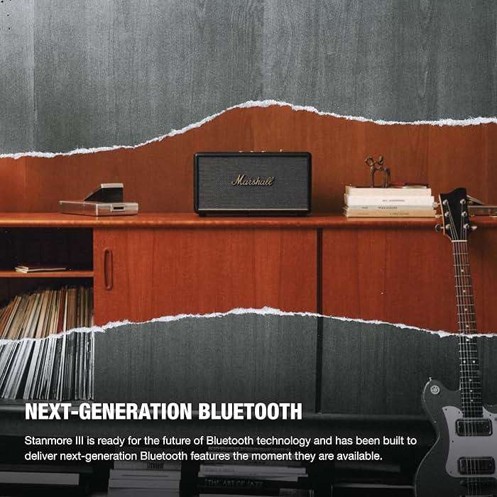 Marshall Stanmore III Bluetooth Home Speaker - Loud Stereo Sound with Bass and Treble Controls | Plug-in Powered | Record Player Compatible | RCA and 3.5mm Aux Inputs - Black - Image 5