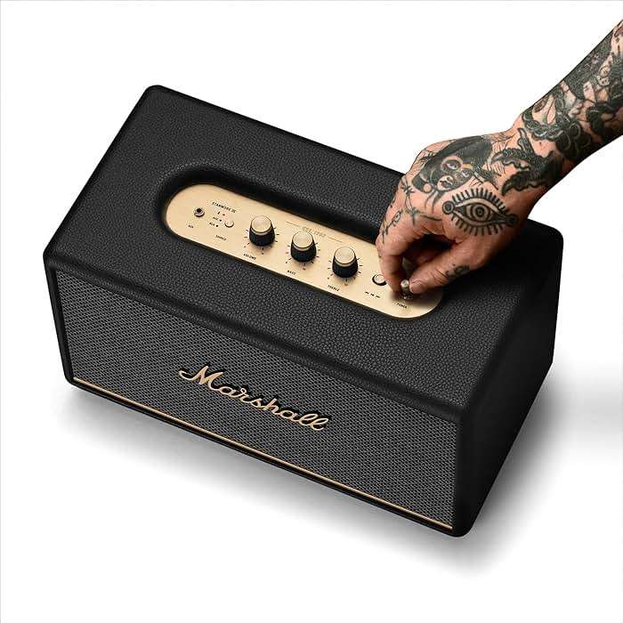 Marshall Stanmore III Bluetooth Home Speaker - Loud Stereo Sound with Bass and Treble Controls | Plug-in Powered | Record Player Compatible | RCA and 3.5mm Aux Inputs - Black - Image 7