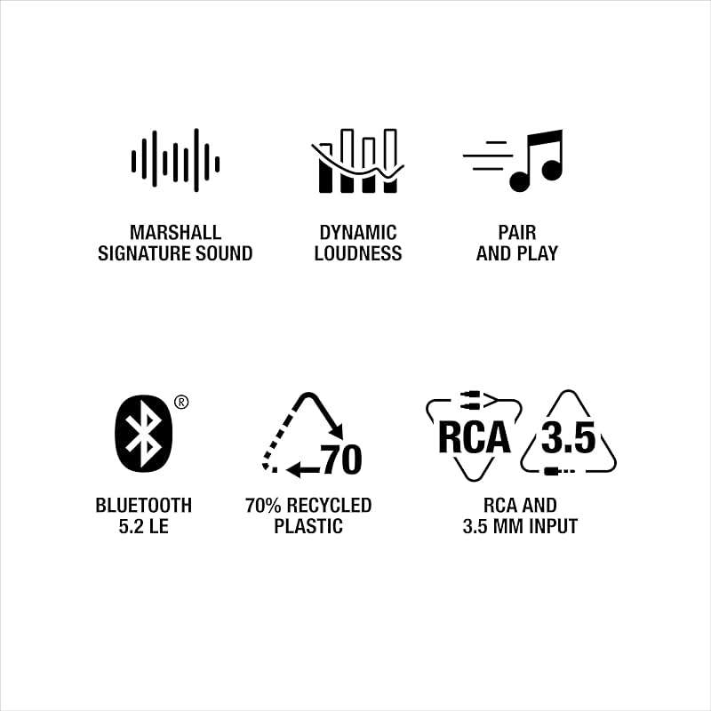 Marshall Stanmore III Bluetooth Home Speaker - Loud Stereo Sound with Bass and Treble Controls | Plug-in Powered | Record Player Compatible | RCA and 3.5mm Aux Inputs - Black - Image 10