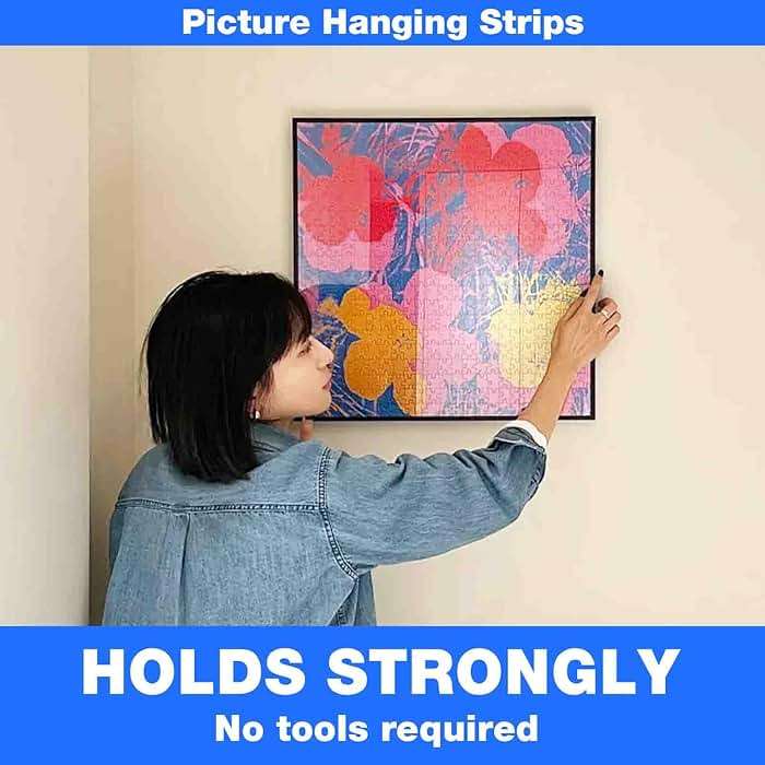Hook and Loop Tape 1in x 20ft, Slef Adhesive Interlocking Strip, Mounting Tape Heavy Duty Adhesion, Picture Hanging Strips Fastener, Double Sided Carpet & Rug Fixation - Image 4