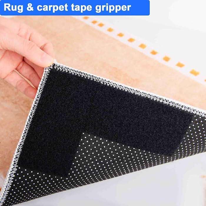 Hook and Loop Tape 1in x 20ft, Slef Adhesive Interlocking Strip, Mounting Tape Heavy Duty Adhesion, Picture Hanging Strips Fastener, Double Sided Carpet & Rug Fixation - Image 5