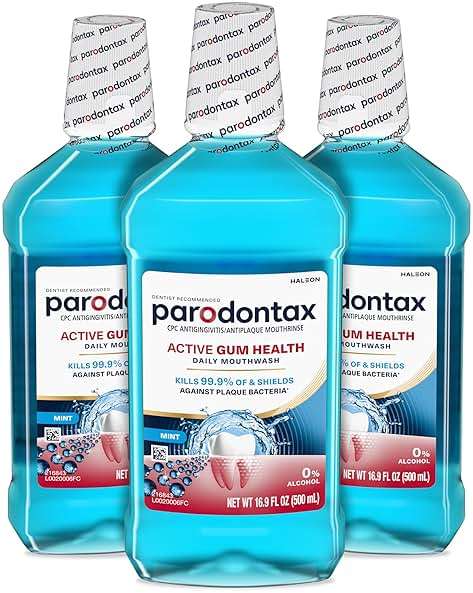 Parodontax Active Gum Health Mouthwash, Antiplaque and Antigingivitis Mouthwash, Mint, 3x16.9 Fl Oz - Image 1
