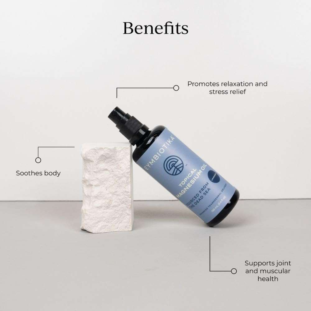 CYMBIOTIKA Topical Magnesium Oil Spray for Body, USA Made, Supplement for Leg Cramps, Muscle, Joint Health & Sleep Support, Includes Magnesium Chloride, Lavender Extract, Aloe Vera - Skin Applicator - Image 2