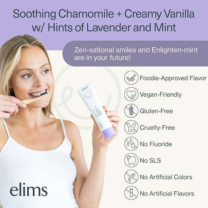 Elims 10% Nano-Hydroxyapatite Toothpaste – Fluoride-Free, Xylitol Remineralizing, Whitening Toothpaste for Sensitive Teeth, SLS-Free, Lavender Vanilla Mint Favlor for Adults & Kids, 4oz - Image 5