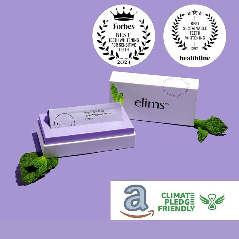 ELIMS Teeth Whitening Strips for Sensitive Teeth 21 Treatments – Food-Grade & Made by Dentists - Whiten Up to 7 Shades - Dissolving Mess-Free Application - Visible Results in 14 Days - 42 Strips - Image 2