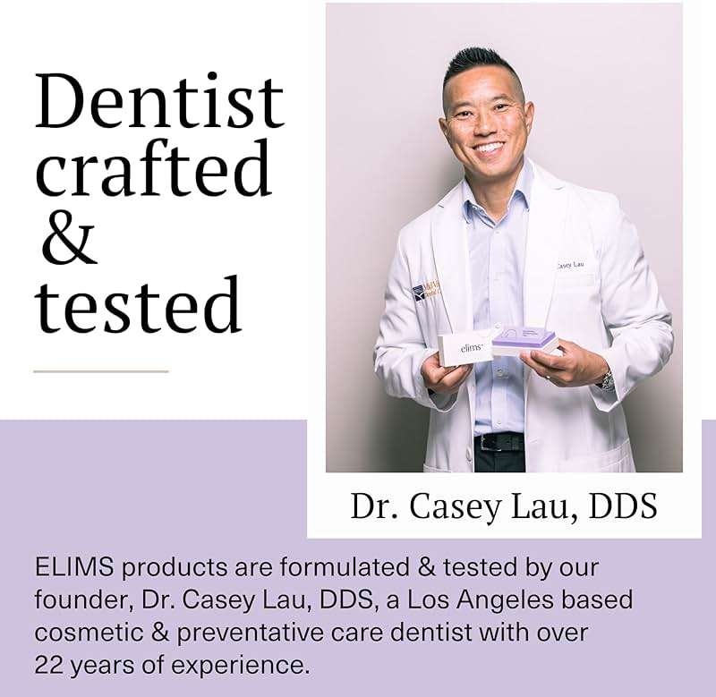 ELIMS Teeth Whitening Strips for Sensitive Teeth 21 Treatments – Food-Grade & Made by Dentists - Whiten Up to 7 Shades - Dissolving Mess-Free Application - Visible Results in 14 Days - 42 Strips - Image 7