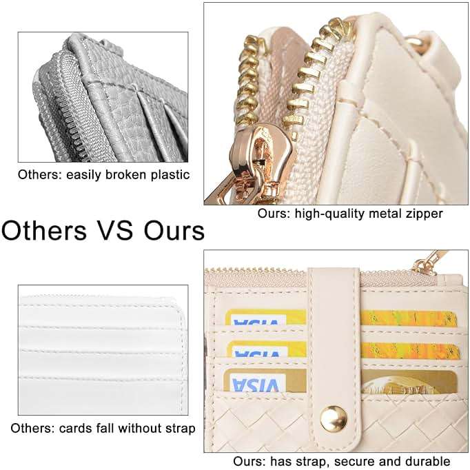 COOLANS Silicone Bracelet Wristlet Wallet Credit Card Holder RFID,ID Window,Key Ring Tassel,Slim Wallet Women Keychain Purse - Image 6
