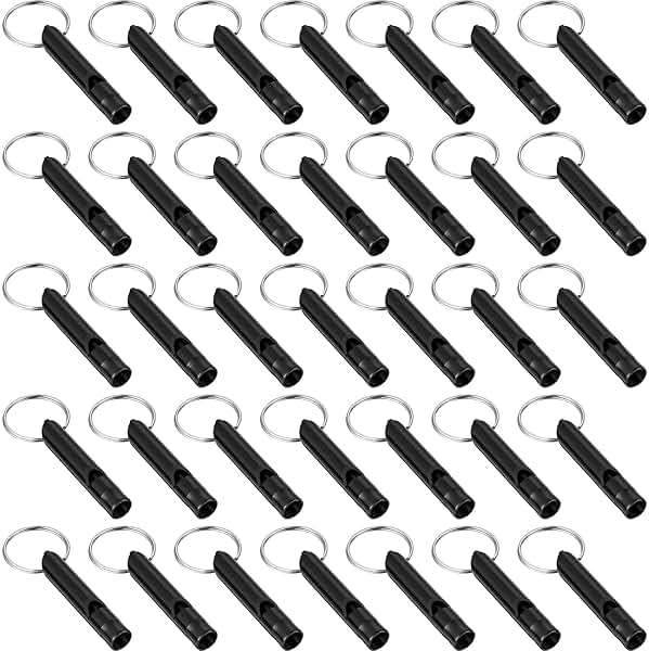 Frienda Emergency Whistle Bulk with Keychain, Aluminum Emergency Survival Whistle for Camping Hiking Hunting Outdoors Sports, Loud Sound - Image 1