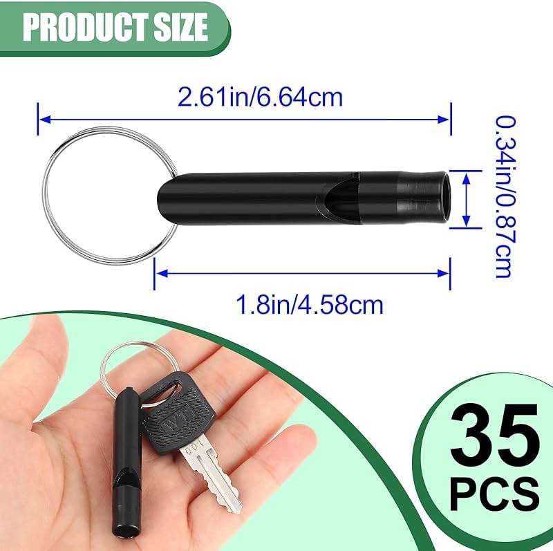 Frienda Emergency Whistle Bulk with Keychain, Aluminum Emergency Survival Whistle for Camping Hiking Hunting Outdoors Sports, Loud Sound - Image 6