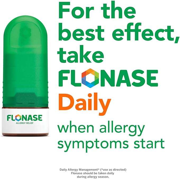 Flonase Allergy Relief Nasal Spray Fluticasone Propionate, 24-Hour Non-Drowsy Multi-Symptom Relief 144 Sprays, Bonus Pack of Tissues - Image 5