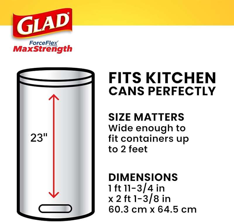 Glad Tall Kitchen Trash Bags 13 Gallon, MaxStrength Lemon Fresh Bleach Garbage Bags, Drawstring, 90 Count - Image 4