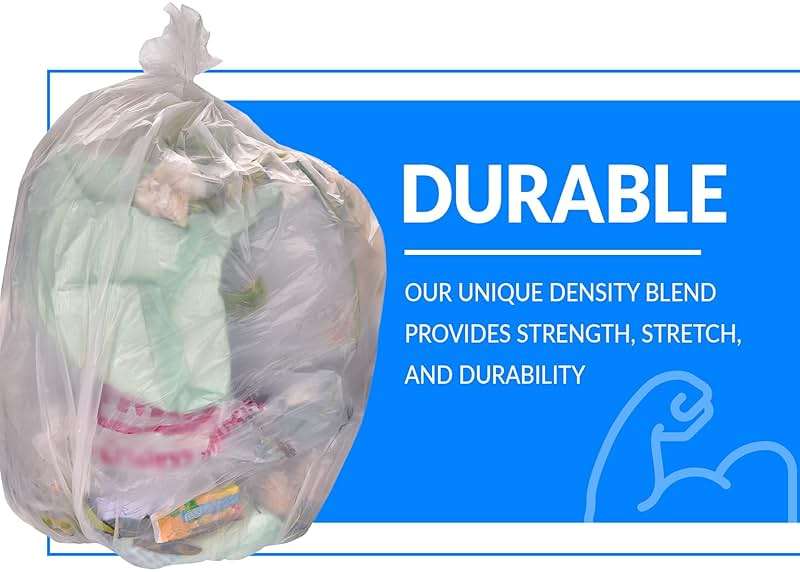 Reli. 55-60 Gallon Trash Bags Heavy Duty | 50 Trash Bags with Ties | Super Sizeable, Clear, Serious Garbage Cleanup - Image 3