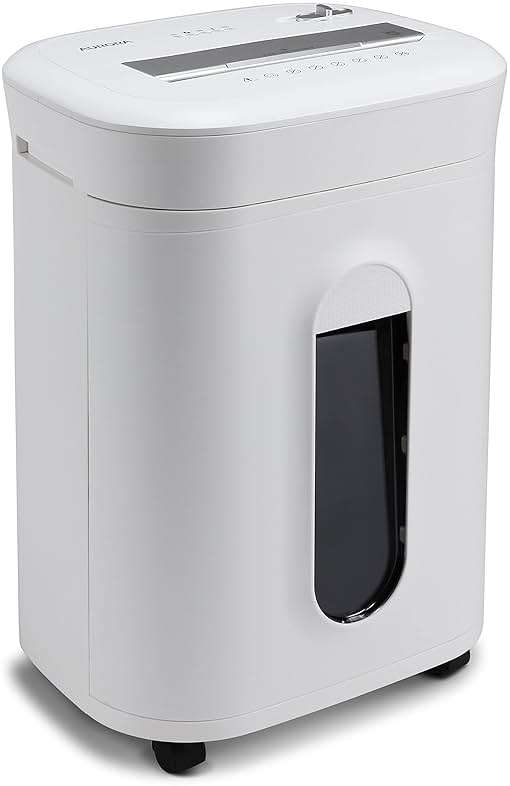 Aurora Professional Grade 10-Sheet High Security Micro-Cut Paper and Credit Card Shredder/ 60 Minutes/Security Level P-5, White - Image 1