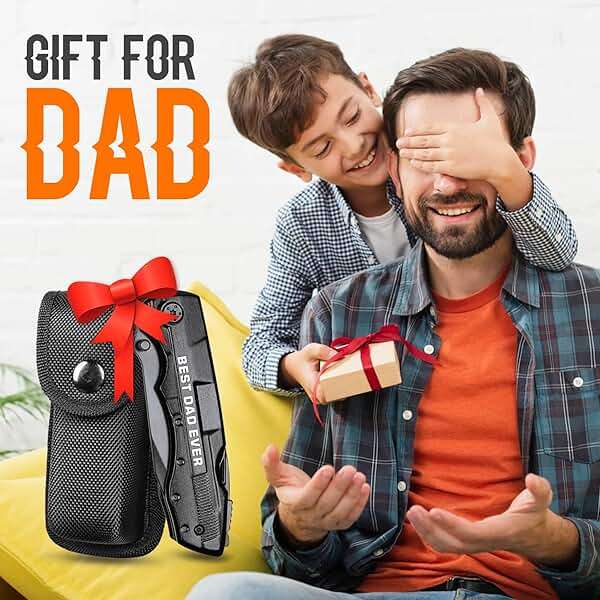 Gift for Dad, Multitool Knife BEST DAD EVER for Camping, Fathers Day Christmas Unique Dad Gifts, Dads Birthday Gift from Daughter Son, Christmas Ideal Presents for Dads, Gadget Present for Father - Image 2