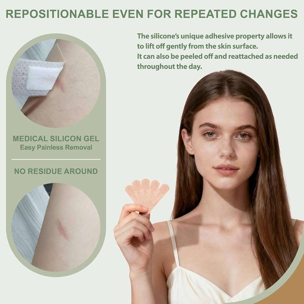 Hysimedy Silicone Bandages for Sensitive Fragile Skin 3/4"x3" 60 Count Flexible Fabric Latex Free Hypoallergenic Breathable Small Bandages for Wounds Easy Painless Removal for Geriatric and Children - Image 5