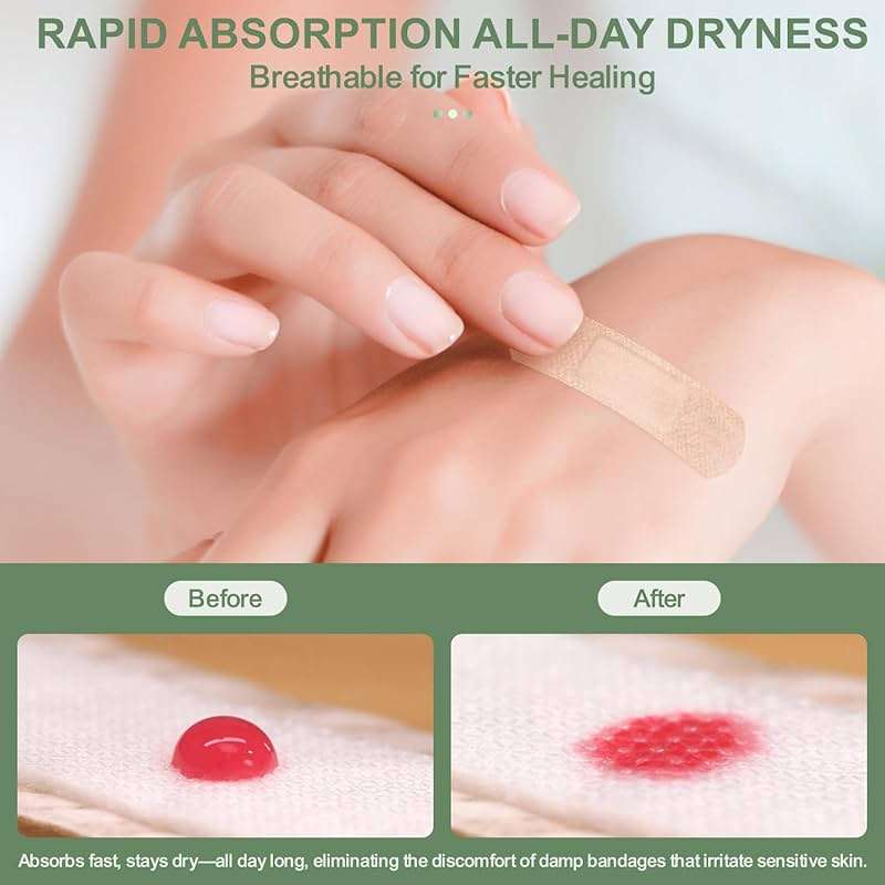 Hysimedy Silicone Bandages for Sensitive Fragile Skin 3/4"x3" 60 Count Flexible Fabric Latex Free Hypoallergenic Breathable Small Bandages for Wounds Easy Painless Removal for Geriatric and Children - Image 7