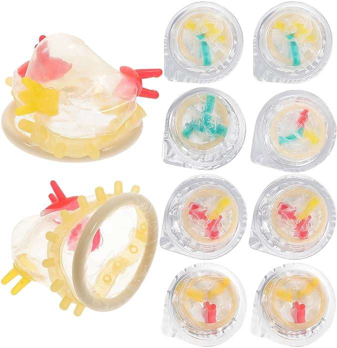 GALPADA Gifts 9pcs Colorful Flower Condoms Safe Sleeve Adult Life Supplies Ultra- Thin Health Products (Small Flower) - Image 1