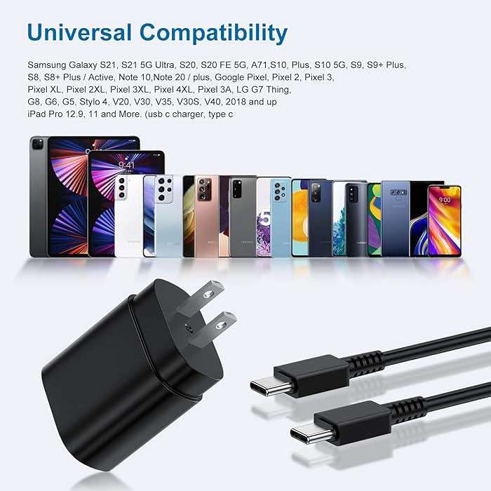 Type C Charger, 2Pack 25W PD USBC Wall Charger Super Fast Charging Block & 6ft Android Phone Cable Cord for Samsung Galaxy S26 S25 S24 S23 S22 S21 S20 (Plus/Ultra)/Note 20 10 9 8/ S10 S9 S8 Galaxy Tab - Image 5