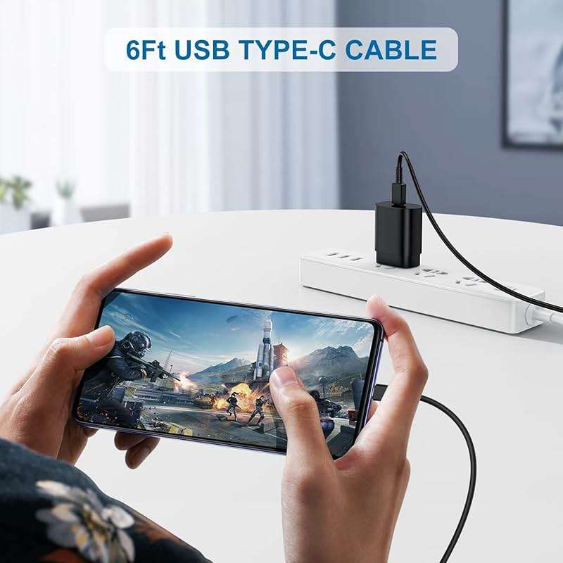 Type C Charger, 2Pack 25W PD USBC Wall Charger Super Fast Charging Block & 6ft Android Phone Cable Cord for Samsung Galaxy S26 S25 S24 S23 S22 S21 S20 (Plus/Ultra)/Note 20 10 9 8/ S10 S9 S8 Galaxy Tab - Image 7