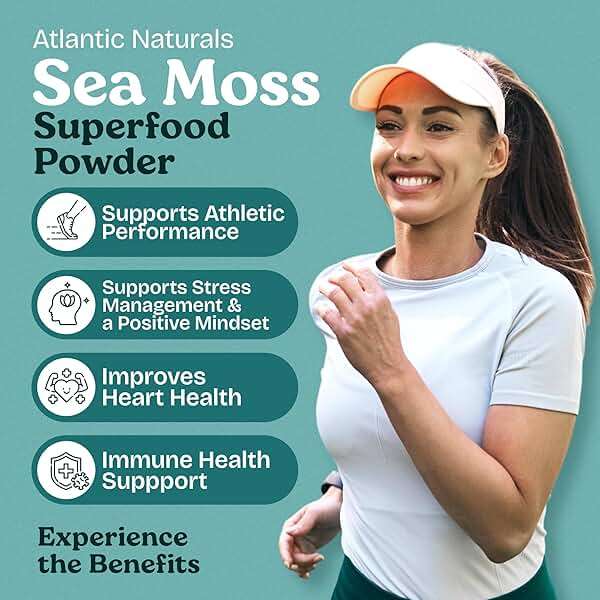 Atlantic Naturals Superfood Organic Sea Moss Powder Blend with Ashwagandha, Maca Root & Beet Root | Ideal for Healthy Skin, Positive Mood & Energy | Vanilla Flavor (150g) - Image 2