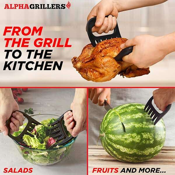 Alpha Grillers Meat Shredder Claws - Grilling Accessories Fathers Day Gift for Dad - BBQ Bear Claws Puller for Shredding Pulled Pork Chicken Smoker Grilling Gifts for Men Him Husband Boyfriend - Image 4