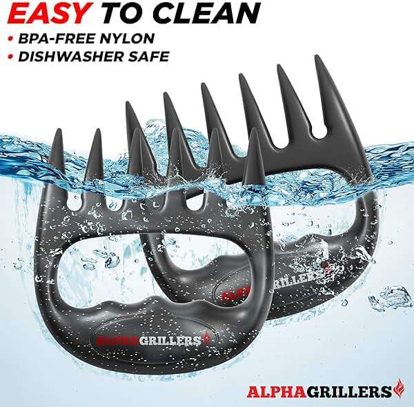 Alpha Grillers Meat Shredder Claws - Grilling Accessories Fathers Day Gift for Dad - BBQ Bear Claws Puller for Shredding Pulled Pork Chicken Smoker Grilling Gifts for Men Him Husband Boyfriend - Image 5
