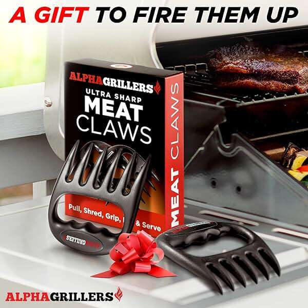 Alpha Grillers Meat Shredder Claws - Grilling Accessories Fathers Day Gift for Dad - BBQ Bear Claws Puller for Shredding Pulled Pork Chicken Smoker Grilling Gifts for Men Him Husband Boyfriend - Image 6
