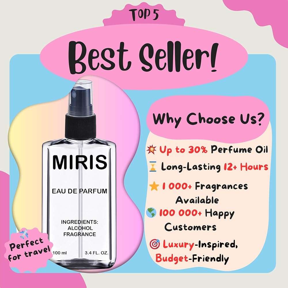 MIRIS No. 35774, Inspired by Bacarat Rouge 540, Long-Lasting Unisex Eau de Parfum for Women & Men, Spray 3.4 Fl Oz / 100 ml - Image 7