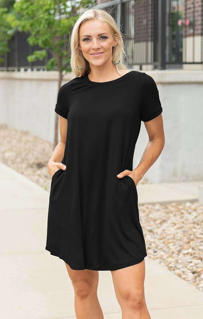 Womens Summer Dresses Beach Casual Loose Tshirt Floral Short Sleeve Flowy Pockets Sundresses 2026 - Image 2