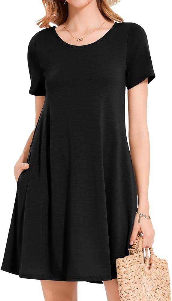 Womens Summer Dresses Beach Casual Loose Tshirt Floral Short Sleeve Flowy Pockets Sundresses 2026 - Image 4
