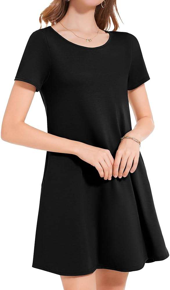 Womens Summer Dresses Beach Casual Loose Tshirt Floral Short Sleeve Flowy Pockets Sundresses 2026 - Image 6