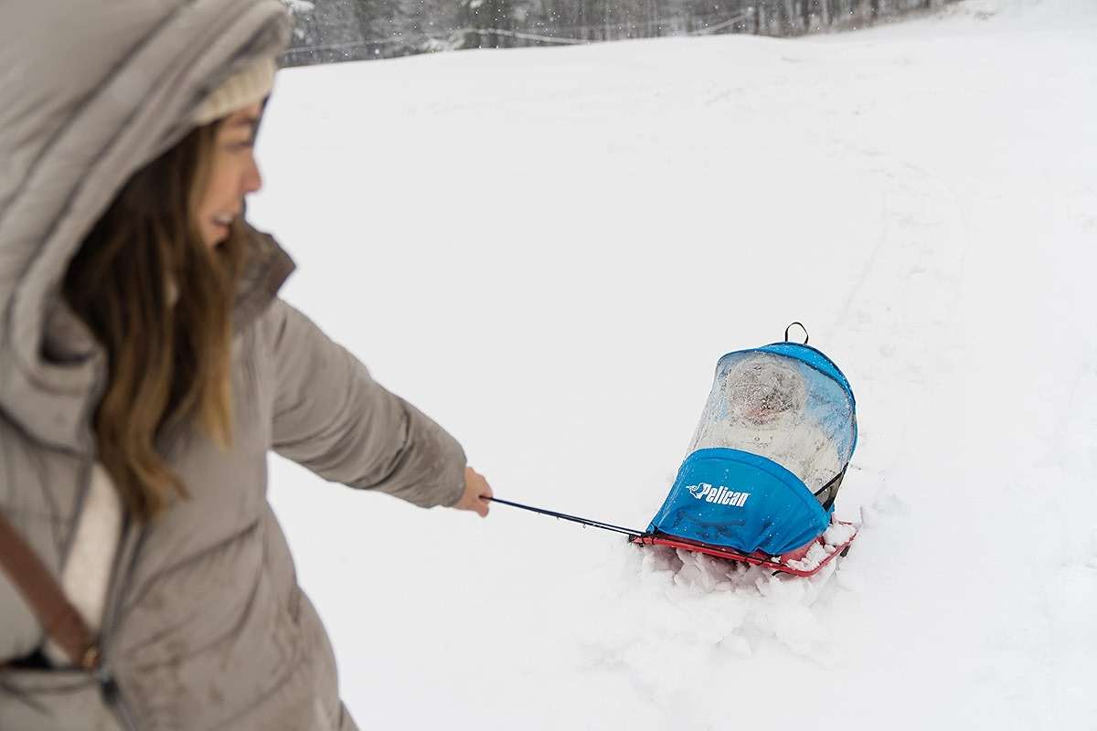 Pelican Baby Sled Deluxe with Weather Shield - Toddler Sled for Snow, Durable for Winter Sledding - Ages up to 24 Months - Image 3