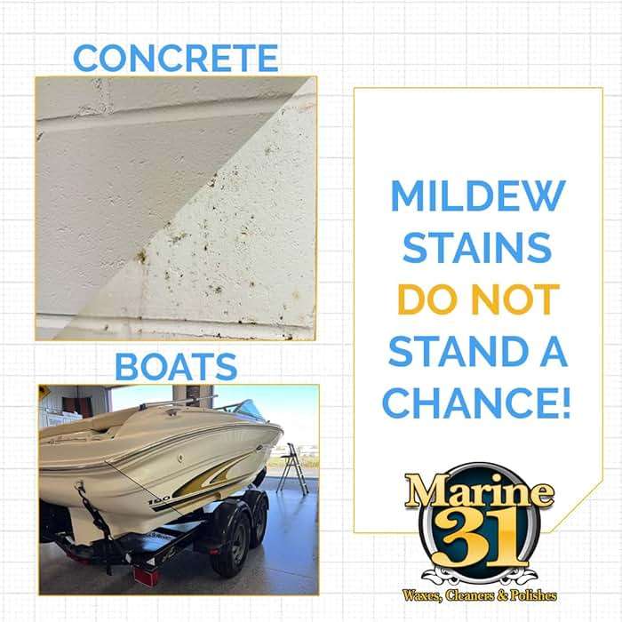 Marine 31 Mildew Stain Remover & Cleaner | Powerful Cleaning Solution for Boats, Homes & Patios | Removes Stubborn Stains from Showers, Vinyl & Fiberglass | Easy to Use | M31-372-128OZ | 128oz Gallon - Image 6