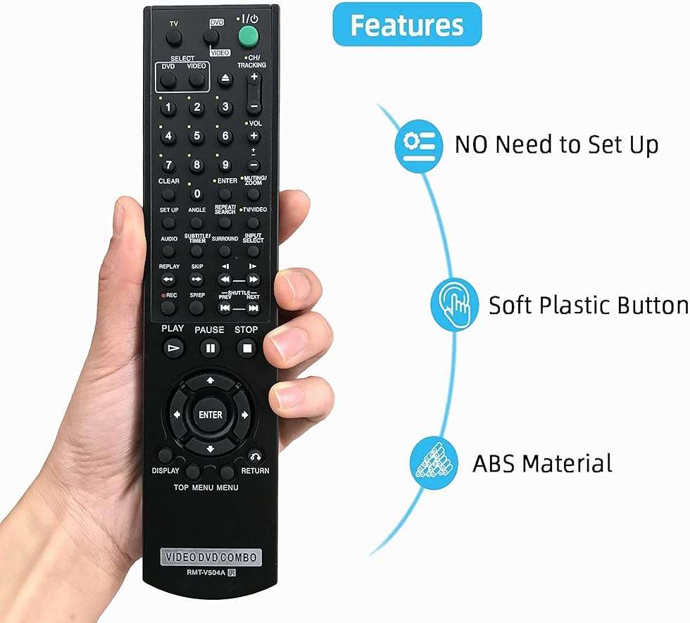 Replacement Remote Control for Sony DVD/VHS Combo Player SLV-D370P SLV-D380P SLV-D350P SLV-D360P SLV-D500P SLV-D281P SLV-D300P SLV-D560P - Image 2